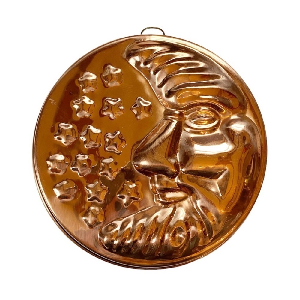 Vintage Copper Moon And Stars Celestial Copper Baking Mold ODI Made In Korea